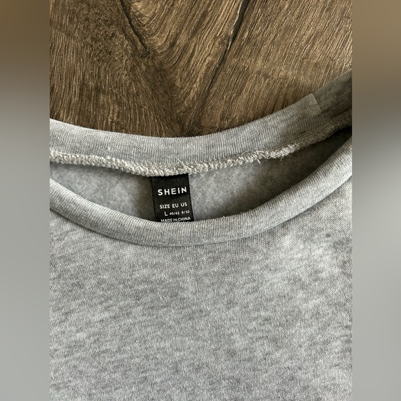 2/$20 mini sweatshirt dress heather gray pockets SHEIN women’s size large grey - Picture 6 of 9